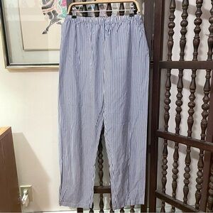 FRETTE 1860 Italy Blue Stripe Cotton Minimalist Loungewear Pajama Pants Sz XL